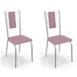 Ficha técnica e caractérísticas do produto Conjunto 2 Cadeiras Lisboa Crome 2C076CR-23 Salmão - Kappesberg - Kappesberg