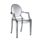 Ficha técnica e caractérísticas do produto Conjunto 4 Cadeiras Louis Ghost com Braço Fumê Translúcido
