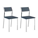 Ficha técnica e caractérísticas do produto Conjunto 2 Cadeiras Luney 1709 Carraro Azul Noturno