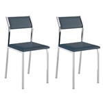 Ficha técnica e caractérísticas do produto Conjunto 2 Cadeiras Luney Carraro Azul Noturno