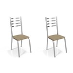 Ficha técnica e caractérísticas do produto Conjunto 4 Cadeiras Metal Alemanha Kappesberg Cromado/capuccino