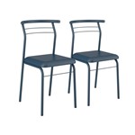 Ficha técnica e caractérísticas do produto Conjunto 2 Cadeiras Napa Azul Noturno 1708 Carraro Móveis - Móveis Carraro