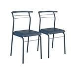 Ficha técnica e caractérísticas do produto Conjunto 2 Cadeiras Napa Azul Noturno 1708 Carraro Móveis