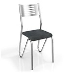 Ficha técnica e caractérísticas do produto Conjunto 2 Cadeiras Nápoles Crome Kappesberg - Preto Linho Cinza