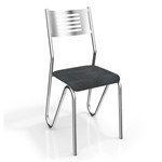 Ficha técnica e caractérísticas do produto Conjunto 2 Cadeiras Nápoles Crome Kappesberg Preto Linho Cinza