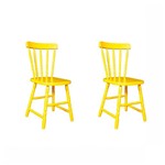 Ficha técnica e caractérísticas do produto Conjunto 2 Cadeiras para Cozinha Country Ecomóveis Amarelo