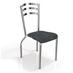 Ficha técnica e caractérísticas do produto Conjunto 2 Cadeiras Portugal Crome Kappesberg - Preto Linho Cinza