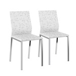 Ficha técnica e caractérísticas do produto Conjunto 2 Cadeiras Tecil Fantasia Branco Cromado 1804 Carraro - Móveis Carraro