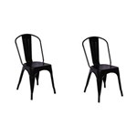 Ficha técnica e caractérísticas do produto Conjunto 2 Cadeiras Tolix Iron - Design - PRETO