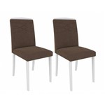 Conjunto 2 Cadeiras Vanessa Cimol Branco/Chocolate