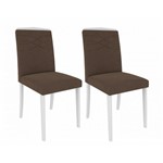 Ficha técnica e caractérísticas do produto Conjunto 2 Cadeiras Vanessa Cimol Branco/Chocolate