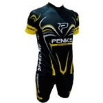 Ficha técnica e caractérísticas do produto Conjunto Camisa e Bermuda para Ciclismo Masculino Penks Speed Biking Preto