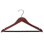 Ficha técnica e caractérísticas do produto Conjunto com 20 Cabides de Madeira Antideslizantes e Gancho Cromado para Closet