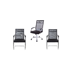 Ficha técnica e caractérísticas do produto Conjunto Com 1 Cadeira Presidente Slim E 2 Cadeiras Interlocutor