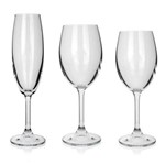 Ficha técnica e caractérísticas do produto Conjunto com 18 Taças de Cristal Bohemia Champagne Água e Vinho 35018