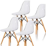 Ficha técnica e caractérísticas do produto Conjunto com 4 Cadeira Charles Eames Incolor - Transparente