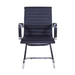 Ficha técnica e caractérísticas do produto Conjunto com 4 Cadeiras de Escritório Esteirinha Charles Eames Pu Fixa Preta