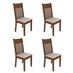 Ficha técnica e caractérísticas do produto Conjunto com 4 Cadeiras de Jantar Denver Suede Rústico e Pérola - Madesa