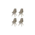 Ficha técnica e caractérísticas do produto Conjunto com 4 Cadeiras Dkr Polipropileno Base Eiffel Madeira Fendhi - Inovakasa