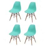 Ficha técnica e caractérísticas do produto Conjunto com 4 Cadeiras Dkr Polipropileno Base Eiffel Madeira Verde Tiffany