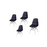 Ficha técnica e caractérísticas do produto Conjunto com 4 Cadeiras Eames Dkr Botonê Base Eiffel Madeira Preta - Inovakasa