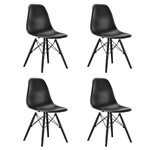 Ficha técnica e caractérísticas do produto Conjunto com 4 Cadeiras Eames Eiffel Condá Preto - Mobly