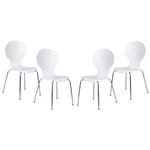 Conjunto com 4 Cadeiras Formiga Branco - Design Moderno