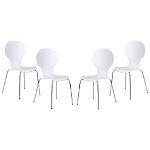 Ficha técnica e caractérísticas do produto Conjunto com 4 Cadeiras Formiga Branco - Design Moderno