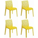 Conjunto com 4 Cadeiras Gruvyer Italiana Amarela Inovakasa