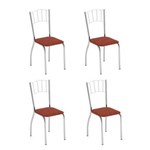 Ficha técnica e caractérísticas do produto Conjunto com 4 Cadeiras Positano - Marrom Cacau