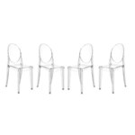 Ficha técnica e caractérísticas do produto Conjunto com 4 Cadeiras Victoria Ghost Incolor