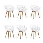 Ficha técnica e caractérísticas do produto Conjunto com 6 Cadeiras Sidera Branco - Mobly