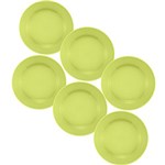 Ficha técnica e caractérísticas do produto Conjunto com 6 Pratos Sobremesa 18cm Cerâmica Donna Verde - Biona