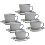 Ficha técnica e caractérísticas do produto Conjunto com 6 Xícaras de Chá 200ml com Pires - Mail Order Ikat - Oxford Daily
