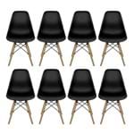 Ficha técnica e caractérísticas do produto Conjunto com 8 Cadeiras Dkr Eames Polipropileno Base Eiffel Madeira Preta Inovakasa