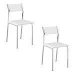 Ficha técnica e caractérísticas do produto Conjunto com 2 Cadeiras 1709 em Napa Branca com Estrutura Cromada - Branco