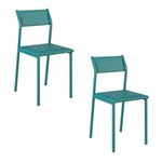 Ficha técnica e caractérísticas do produto Conjunto com 2 Cadeiras 1709 em Napa Turquesa com Estrutura Turquesa - Verde Cinza