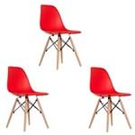 Ficha técnica e caractérísticas do produto Conjunto com 3 Cadeiras Eames Vermelho - Tricae