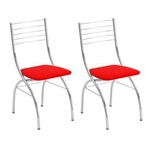 Conjunto com 2 Cadeiras Fiumicino Vermelho