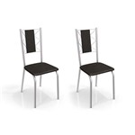 Conjunto com 2 Cadeiras Lisboa Corino Preto