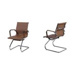 Ficha técnica e caractérísticas do produto Conjunto com 2 Cadeiras Office Esteirinha Charles Eames Pu Fixa - MOSTARDA