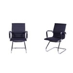 Ficha técnica e caractérísticas do produto Conjunto com 2 Cadeiras Office Esteirinha Charles Eames Pu Fixa - PRETO