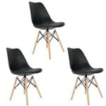 Ficha técnica e caractérísticas do produto Conjunto com 3 Cadeiras Saarinen Preto