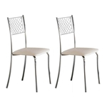 Ficha técnica e caractérísticas do produto Conjunto com 2 Cadeiras Têmis Branco e Cromado