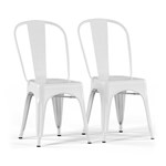 Ficha técnica e caractérísticas do produto Conjunto com 2 Cadeiras Tolix Branco - Mobly