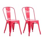 Ficha técnica e caractérísticas do produto Conjunto com 2 Cadeiras Tolix Vermelho - Mobly