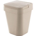 Ficha técnica e caractérísticas do produto Conjunto com 3 Lixeira Plástica Bege Eco Sustentável 5 Litros Banheiro Cozinha