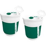 Ficha técnica e caractérísticas do produto Conjunto com 2 Xícaras Verdes para Cappuccino com Colher - Orb