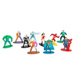 Conjunto de 10 Mini Figuras - 5 Cm - Nano Metal - Dc Comics - Heróis e Vilões - Dtc