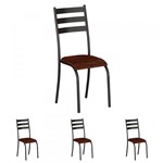 Ficha técnica e caractérísticas do produto Conjunto de 4 Cadeiras 591/26 Madmelos Craquelado Dark / Maderado
